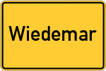 Place name sign Wiedemar