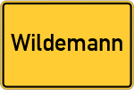 Place name sign Wildemann