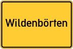 Place name sign Wildenbörten