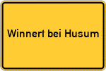 Place name sign Winnert bei Husum