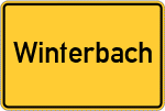 Place name sign Winterbach, Kreis Bad Kreuznach