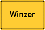 Place name sign Winzer, Donau