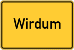 Place name sign Wirdum, Ostfriesland