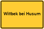 Place name sign Wittbek bei Husum