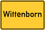 Place name sign Wittenborn, Kreis Segeberg