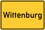 Place name sign Wittenburg, Mecklenburg