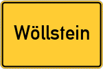 Place name sign Wöllstein, Rheinhessen