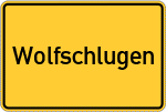 Place name sign Wolfschlugen