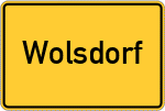 Place name sign Wolsdorf, Kreis Helmstedt