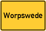 Place name sign Worpswede