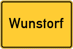 Place name sign Wunstorf