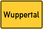 Place name sign Wuppertal