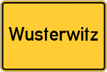Place name sign Wusterwitz