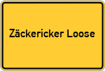 Place name sign Zäckericker Loose