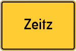 Place name sign Zeitz, Elster