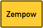 Place name sign Zempow