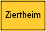 Place name sign Ziertheim