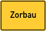 Place name sign Zorbau