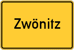 Place name sign Zwönitz