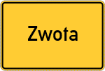 Place name sign Zwota