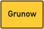 Place name sign Grunow, Märkische Schweiz