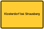 Place name sign Klosterdorf bei Strausberg