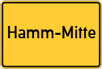 Place name sign Hamm-Mitte