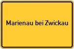 Place name sign Marienau bei Zwickau