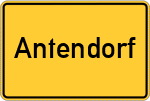 Place name sign Antendorf