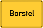 Place name sign Borstel, Kreis Grafschaft Schaumburg