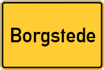 Place name sign Borgstede