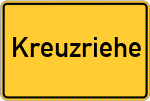 Place name sign Kreuzriehe
