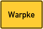 Place name sign Warpke, Kreis Lüchow-Dannenberg