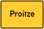Place name sign Proitze