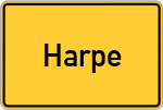 Place name sign Harpe, Kreis Lüchow-Dannenberg