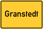 Place name sign Granstedt, Kreis Lüchow-Dannenberg