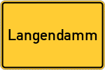 Place name sign Langendamm, Kreis Nienburg, Weser