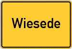 Place name sign Wiesede