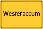 Place name sign Westeraccum, Kreis Norden