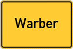 Place name sign Warber