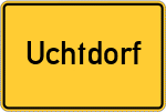 Place name sign Uchtdorf, Kreis Grafschaft Schaumburg