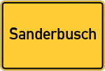 Place name sign Sanderbusch, Kreis Friesland