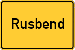Place name sign Rusbend