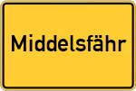 Place name sign Middelsfähr