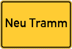 Place name sign Neu Tramm, Kreis Lüchow-Dannenberg