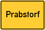 Place name sign Prabstorf, Kreis Lüchow-Dannenberg