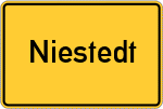 Place name sign Niestedt, Elbe