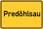 Place name sign Predöhlsau, Elbe