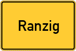 Place name sign Ranzig