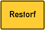 Place name sign Restorf